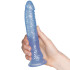 baseks Glitter Blue Dildo met Zuignap 20,5 cm
