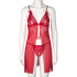 NORTIE Gro Rode Kanten Babydoll Set