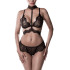 Grey Velvet Sexy Neckholder Lace Bra Set