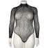 NORTIE Oda Black Leopard Kruisloze Bodystocking Plus Size