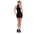 Guilty Pleasure Fetish Wear Datex Exposure Dress met Halsband en Gespleten Open Buste
