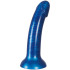 baseks Metallic Blue Siliconen Dildo met Zuignap 18 cm