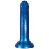 baseks Metallic Blue Siliconen Dildo met Zuignap 18 cm