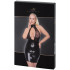 Noir Handmade Wetlook Jurk met Kraag en Open Buste Plus Size