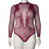 NORTIE Clover Bordeaux Kruisloze Bodystocking Plus Size