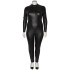 NORTIE Fetish Wetlook Kruisloze Catsuit Plus Size