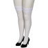 NORTIE Sage White Hold-up Kousen met Kant en Achternaad Plus Size