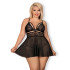 Obsessive Black Babydoll Set Plus Size