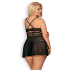 Obsessive Black Babydoll Set Plus Size