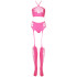 Ouch! Glow in The Dark Neon Roze Crop Top en Kousen
