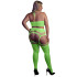 Ouch! Glow in The Dark Neon Green Crop Top met Jarretelkousen Plus Size