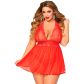 Seven ‘til Midnight Wondrous Babydoll-set Rood Grote Maat