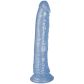baseks Glitter Blue Dildo met Zuignap 20,5 cm