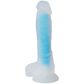 baseks Glow in the Dark Blue Dildo met Zuignap 21,5 cm