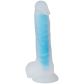 baseks Glow in the Dark Blue Dildo met Zuignap 21,5 cm
