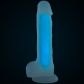 baseks Glow in the Dark Blue Dildo met Zuignap 21,5 cm