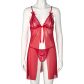 NORTIE Gro Rode Kanten Babydoll Set