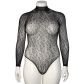 NORTIE Oda Black Leopard Kruisloze Bodystocking Plus Size