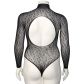 NORTIE Oda Black Leopard Kruisloze Bodystocking Plus Size