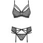 Obsessive Rose Black Kanten Jarretel Set