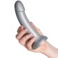 baseks Sparkling Silver Siliconen Dildo met Zuignap 18 cm