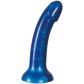 baseks Metallic Blue Siliconen Dildo met Zuignap 18 cm
