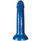 baseks Metallic Blue Siliconen Dildo met Zuignap 18 cm