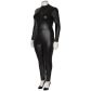 NORTIE Fetish Wetlook Kruisloze Catsuit Plus Size