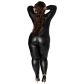 NORTIE Fetish Wetlook Kruisloze Catsuit Plus Size