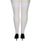 NORTIE Sage White Hold-up Kousen met Kant en Achternaad Plus Size