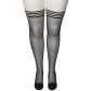 NORTIE Black Arrows Hold-up Kousen met Achternaad Plus Size