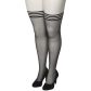 NORTIE Black Arrows Hold-up Kousen met Achternaad Plus Size