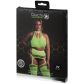 Ouch! Glow in The Dark Neon Green Crop Top met Jarretelkousen Plus Size
