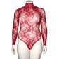 NORTIE Riga Red Lace Crotchless Bodystocking Plus Size - 28950