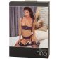 Abierta Fina Half Cup Purple Wetlook BH en Jarretel Set met Kettingen