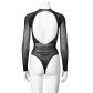 NORTIE Gry Kruisloze Bodystocking met Lange Mouwen